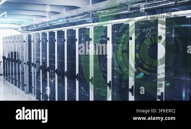 Animation of scope and data processing over computer servers. Global ...