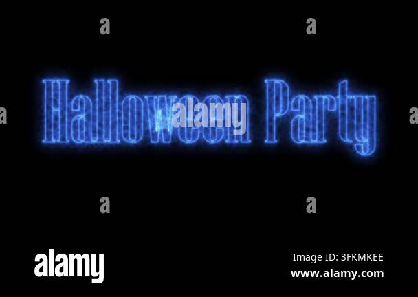 Electric Lightning Halloween Party Text Reveal Loop Animation Stock ...