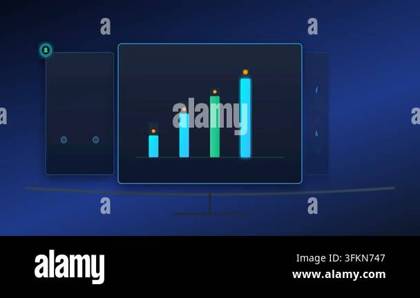 Line Graph Design Hd Digital Growth Chart Displayed on Futuristic Interface Stock Video ...
