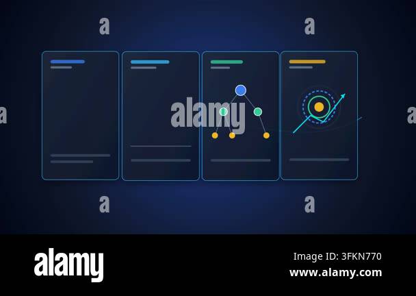 Digital Dashboard with Charts and Graphs for Data Analysis Stock Video ...
