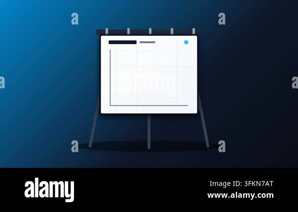 Whiteboard with Growing Bar Chart and Line Graph on Stand Stock Video ...