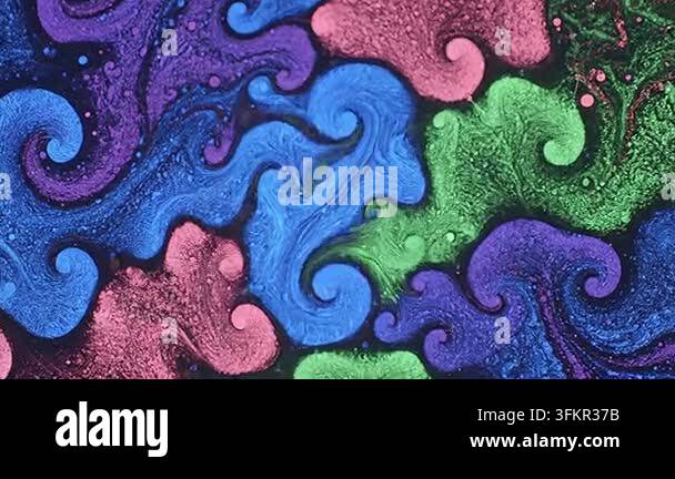 Colorful abstract patterns swirling in vibrant hues Stock Video Footage ...