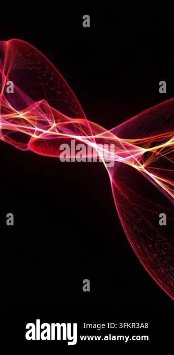 Abstract colorful waves flowing across dark background creating ...