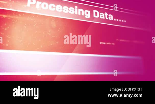 Process In Computer Sign Animation of data processing text over screen and computer servers ...