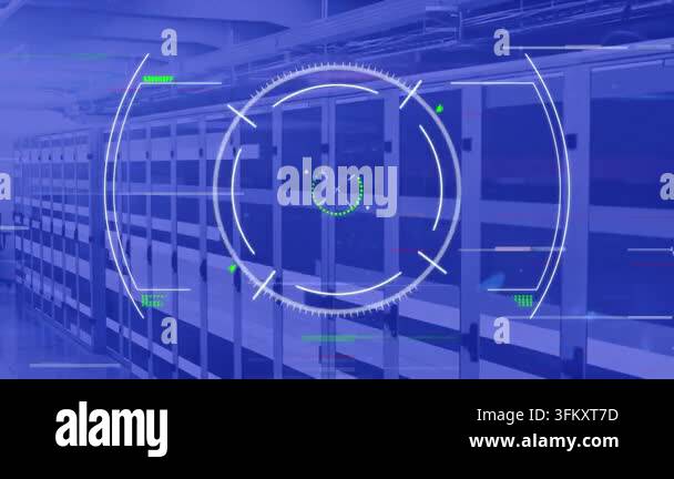 Process In Computer Sign Animation of scope and data processing over computer servers. Global ...