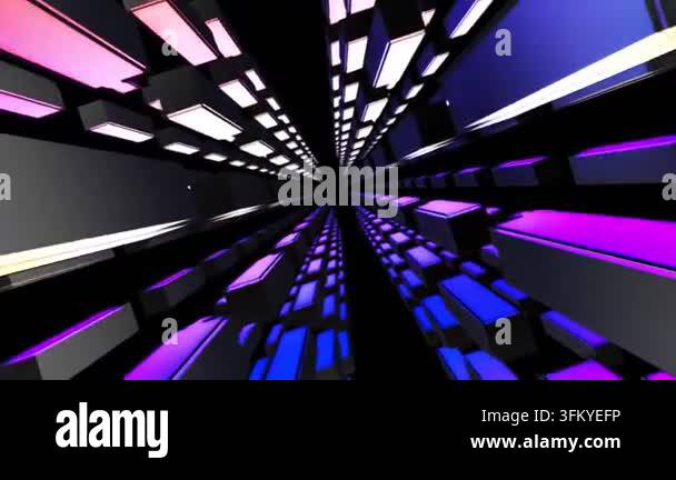 Modern Glass Cubes Pattern Deep Blue Cyber Corridor Seamless Loop Video ...