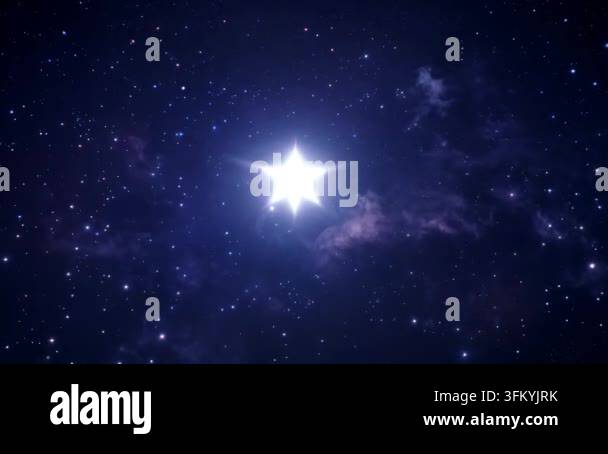 Bright star shining in dark night sky Stock Video Footage - Alamy