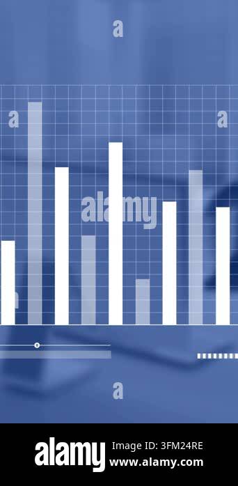 Process In Computer Sign Animation of financial data processing over computer on desk in office ...