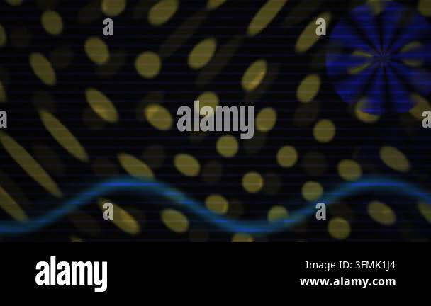 A dynamic abstract animation showcasing a pattern of glowing yellow ...
