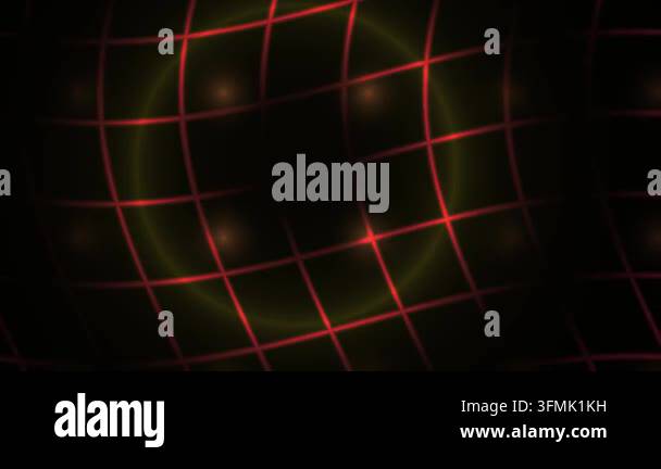 A dynamic motion graphic featuring a red glowing grid pattern ...