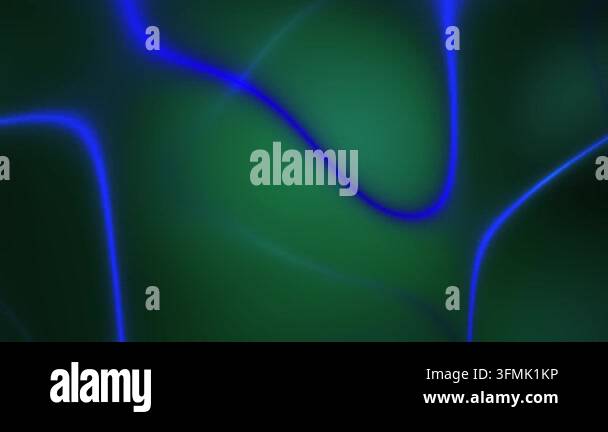 A dynamic motion graphic showing glowing blue neon lines flowing and ...
