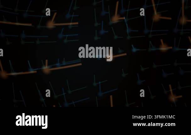 A dynamic 3D visualization featuring glowing nodes and connecting lines ...