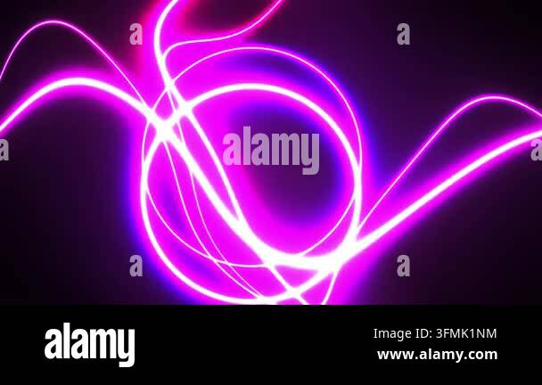 A dynamic motion graphic featuring glowing neon pink light streaks ...