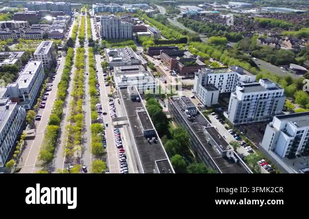 24th September, 2026. High Angle Drone Mounted Camera Urban Streets ...