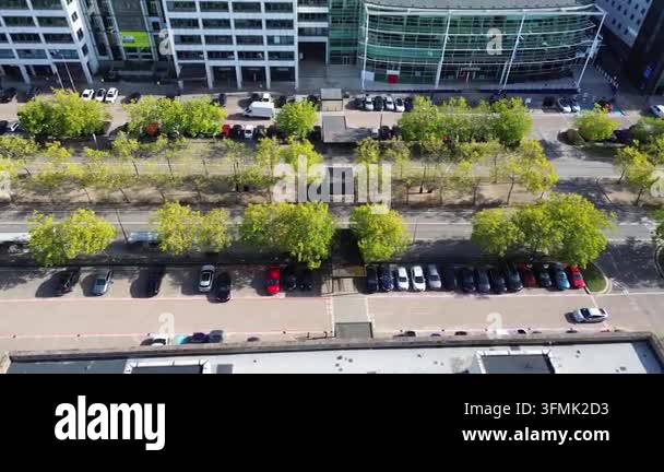 24th September, 2026. High Angle Drone Mounted Camera Urban Streets ...
