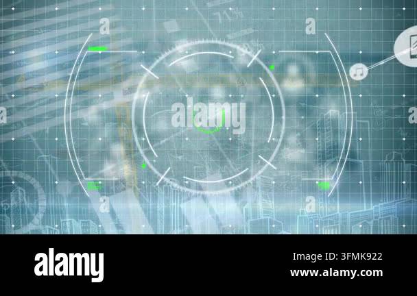 Animation of data processing over network of connections. Global ...