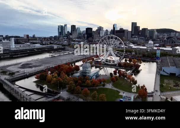 aerial view on the new york city and the skyline at sunset, new york ...