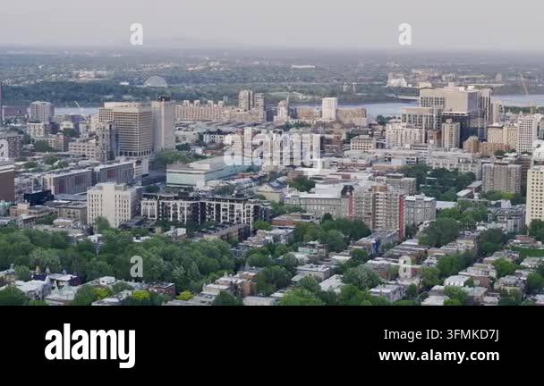 aerial view of the city of montreal canada Stock Video Footage - Alamy