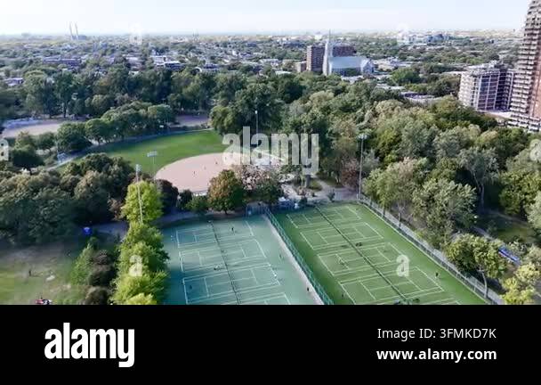 aerial view of the sports park in summer Stock Video Footage - Alamy