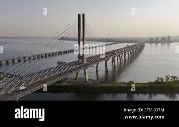 aerial view of the bridge in the city of barcelona Stock Video Footage ...