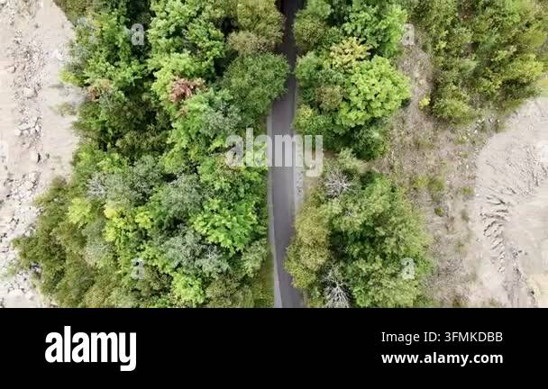 aerial view of the road in the park Stock Video Footage - Alamy