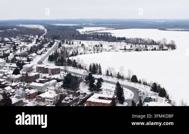 aerial view of winter forest with snow covered trees Stock Video ...