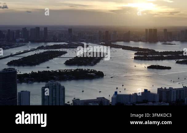 sunset over the city Stock Video Footage - Alamy