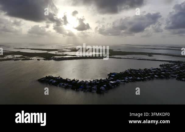 aerial view of the beautiful tropical island with sunset Stock Video ...