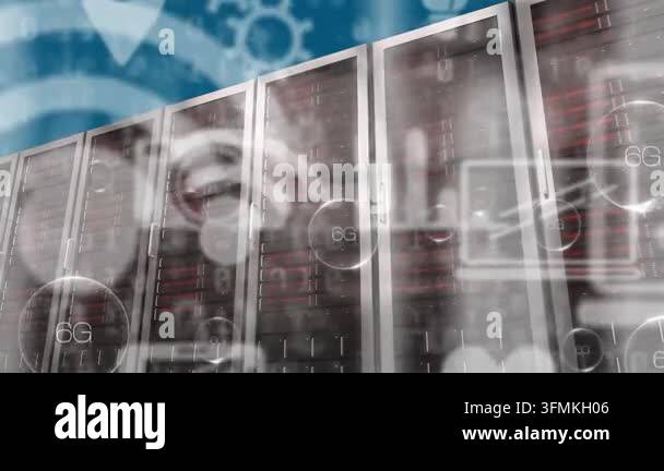 Cpu Iniversity Buildig Digital interface with data processing against portrait of modern ...