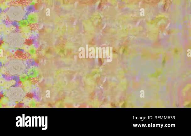 Motion footage background with colorful elements. Flowers. Vintage ...