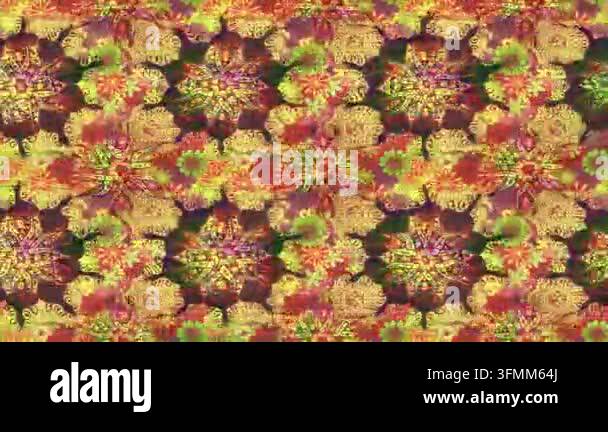 Motion footage background with colorful elements. Flowers. Vintage ...