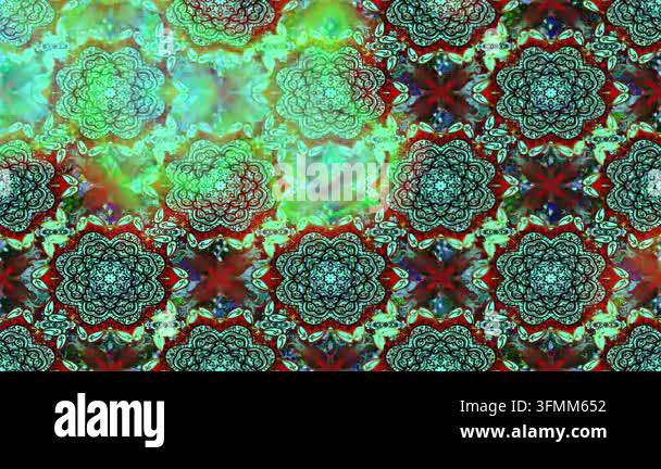 Motion footage background with colorful elements. Flowers. Vintage ...