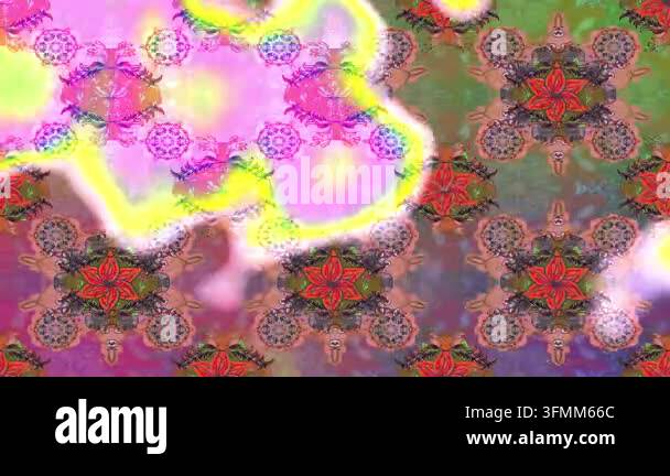 Motion footage background with colorful elements. Flowers. Vintage ...