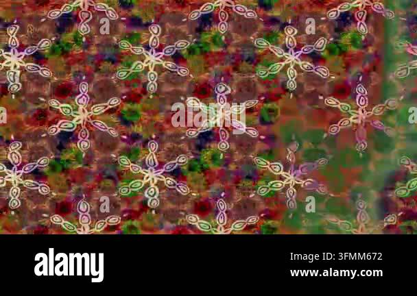 Motion footage background with colorful elements. Flowers. Vintage ...