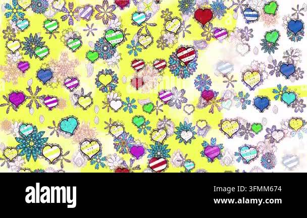 Motion footage background with colorful elements. Flowers. Vintage ...