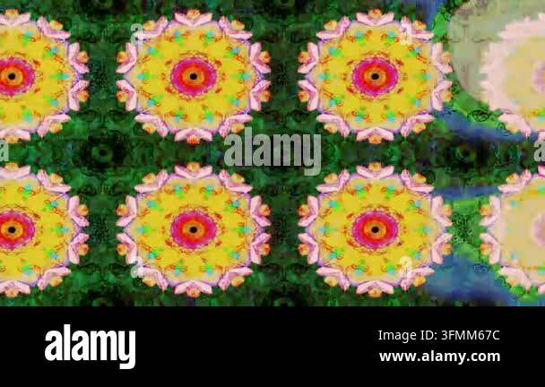 Motion footage background with colorful elements. Flowers. Vintage ...