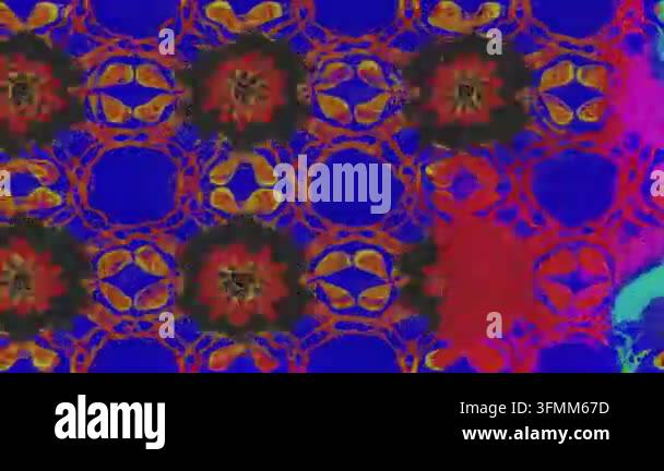 Motion footage background with colorful elements. Flowers. Vintage ...