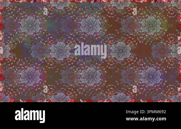 Motion footage background with colorful elements. Flowers. Vintage ...