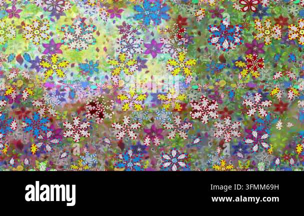 Motion footage background with colorful elements. Flowers. Vintage ...