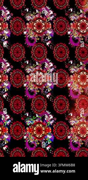 Motion footage background with colorful elements. Flowers. Vintage ...
