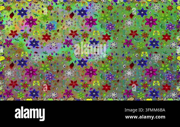 Motion footage background with colorful elements. Flowers. Vintage ...