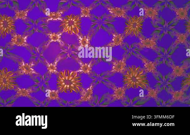 Motion footage background with colorful elements. Flowers. Vintage ...