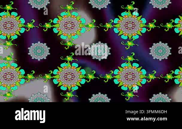 Motion footage background with colorful elements. Flowers. Vintage ...