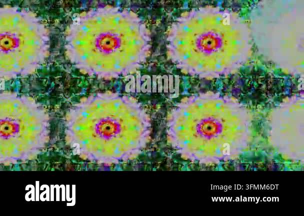 Motion footage background with colorful elements. Flowers. Vintage ...