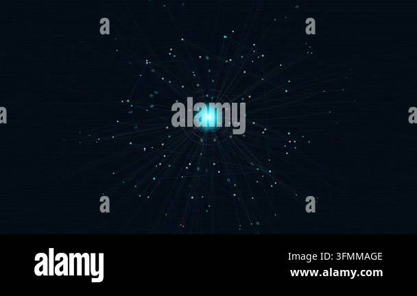 Abstract Digital Quantum Computing Background with Glowing Data ...