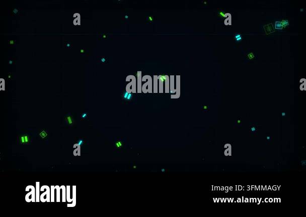 Abstract Digital Data Stream with Glowing Particles and Futuristic Tech ...