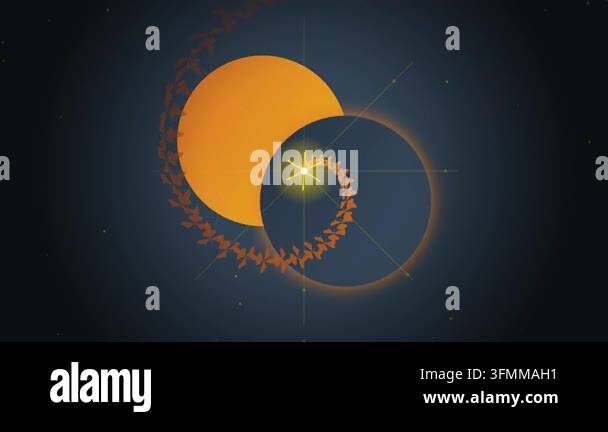 Abstract Geometric Golden Spiral Eclipse Animation Stock Video Footage ...