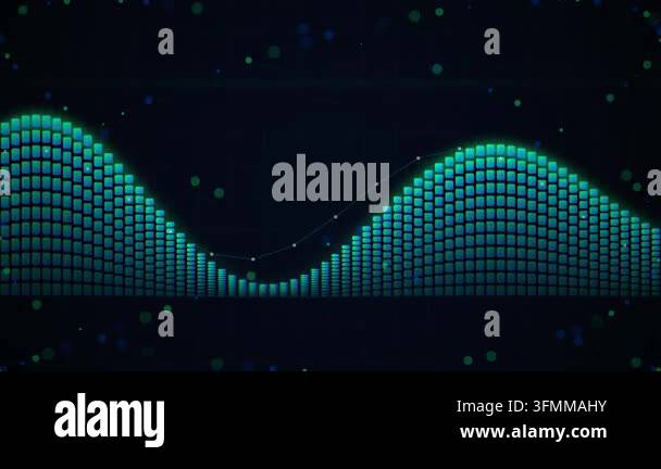 Abstract Digital Sound Wave Visualization In Cyan And Blue Stock Video ...