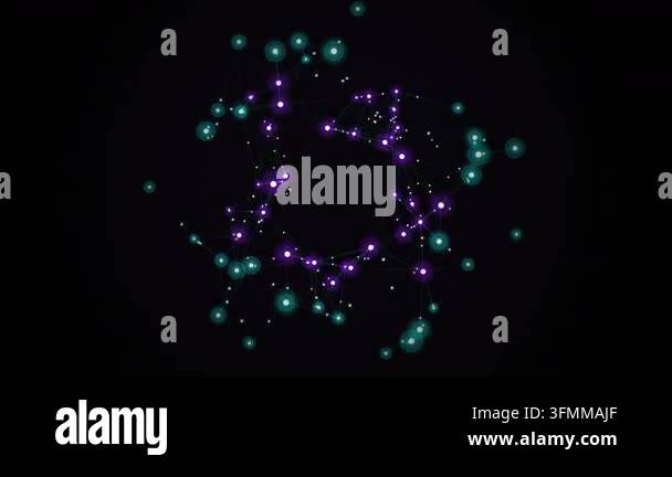Abstract Neural Network Connections and Digital Data Flow Stock Video ...