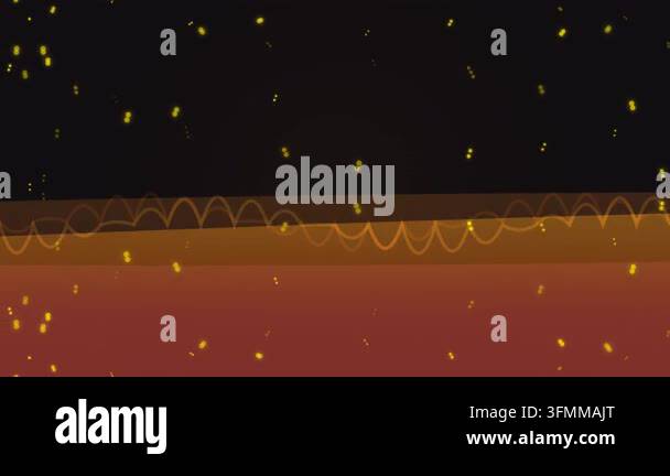 Abstract Kinetic Waves with Floating Glowing Particles Stock Video ...